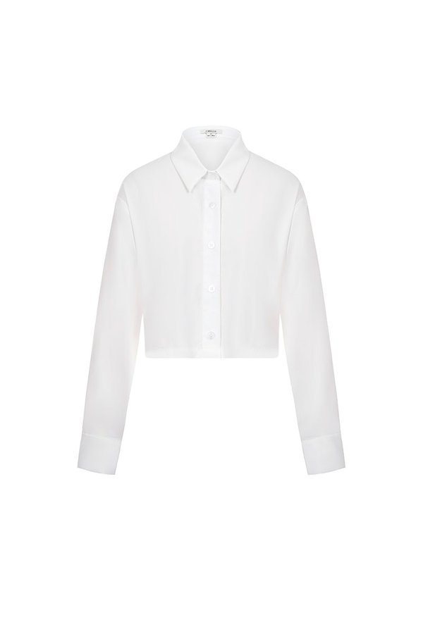 Jiyu Cropped Shirt in Iconic White