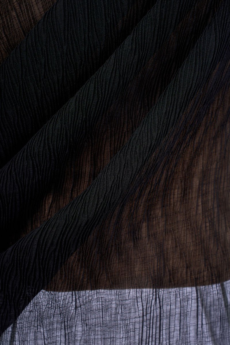 Celia Asymmetrical Pleated Top with Padded Tube in Classic Black