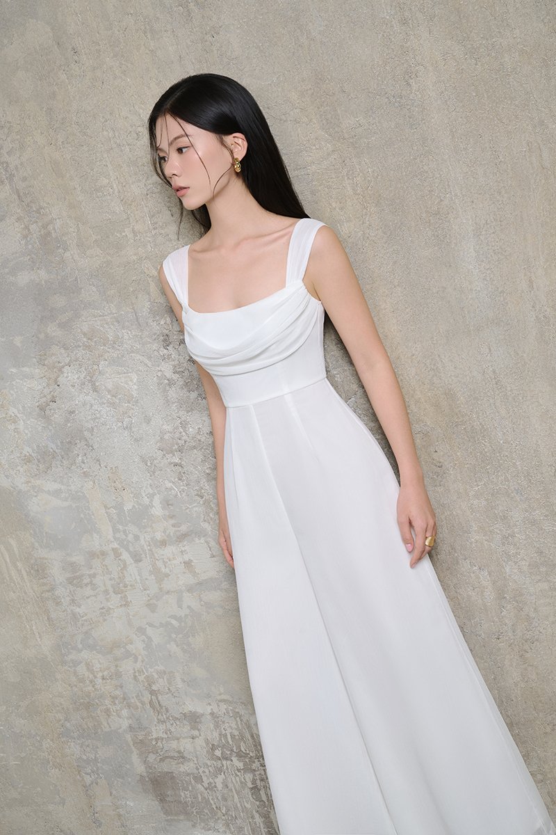 Arelli Cowl Jumpsuit in Iconic White