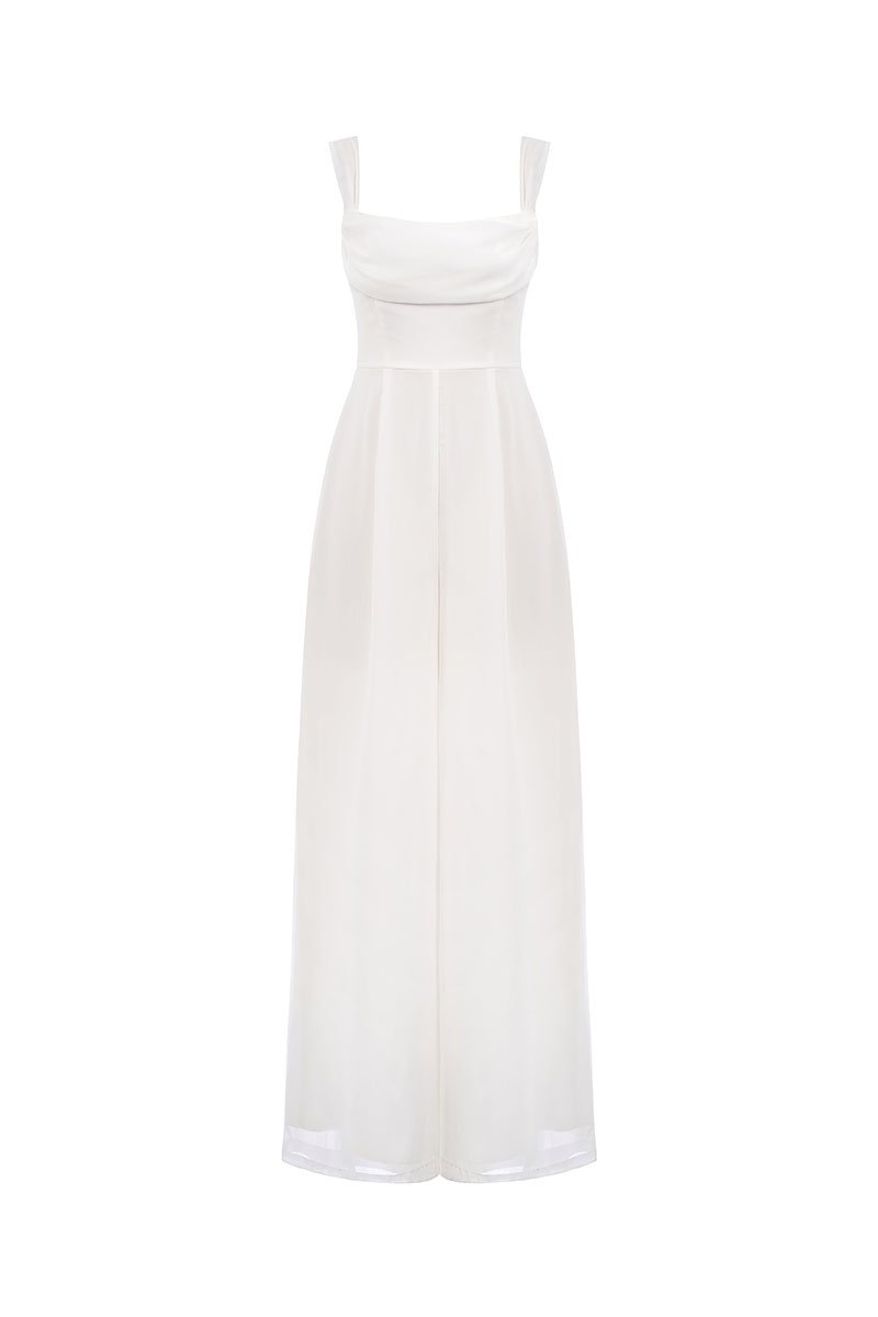 Arelli Cowl Jumpsuit in Iconic White