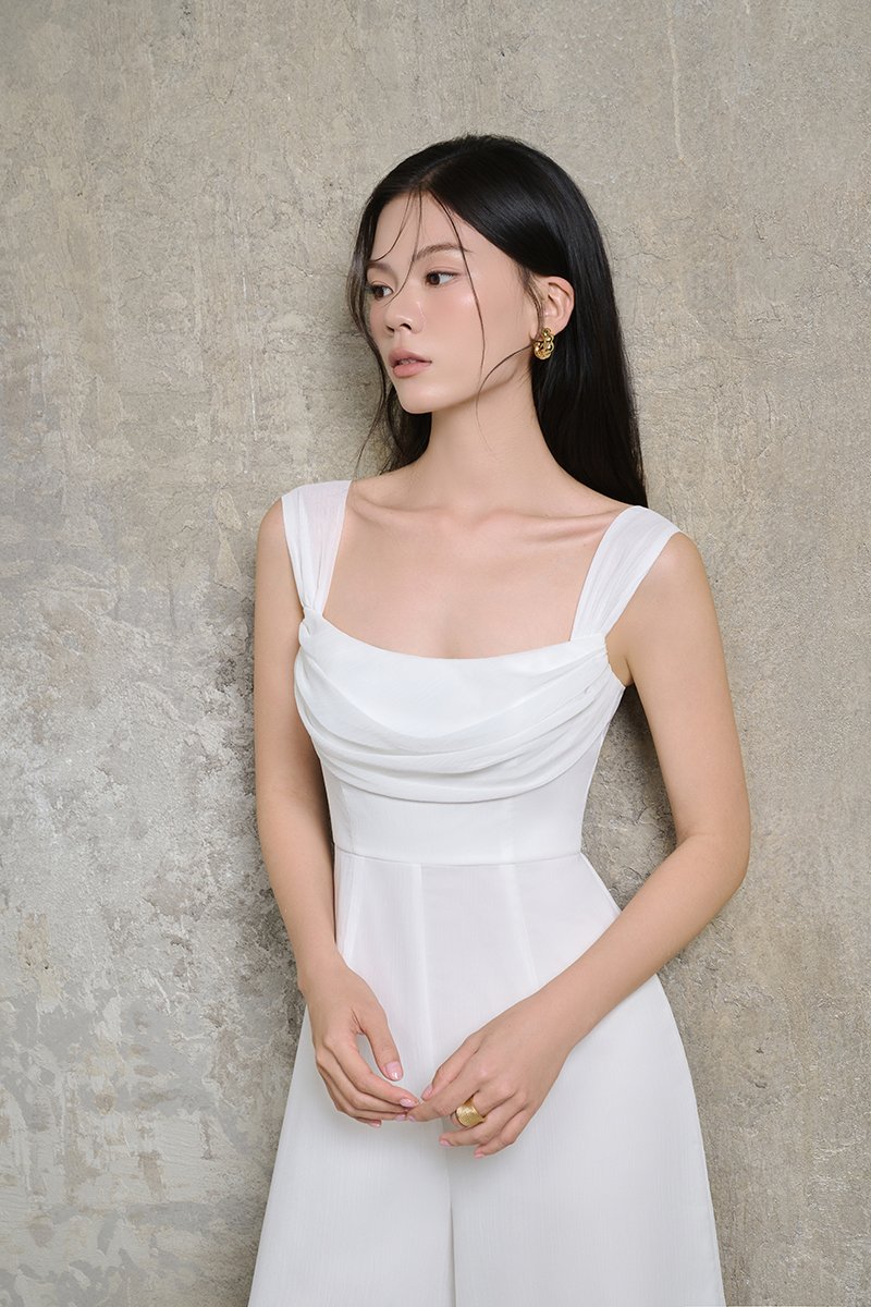 Arelli Cowl Jumpsuit in Iconic White
