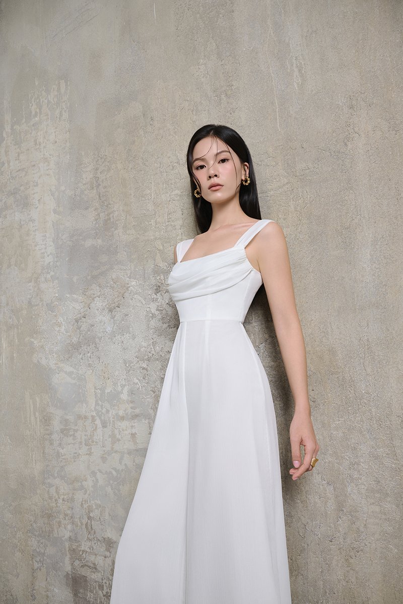 Arelli Cowl Jumpsuit in Iconic White