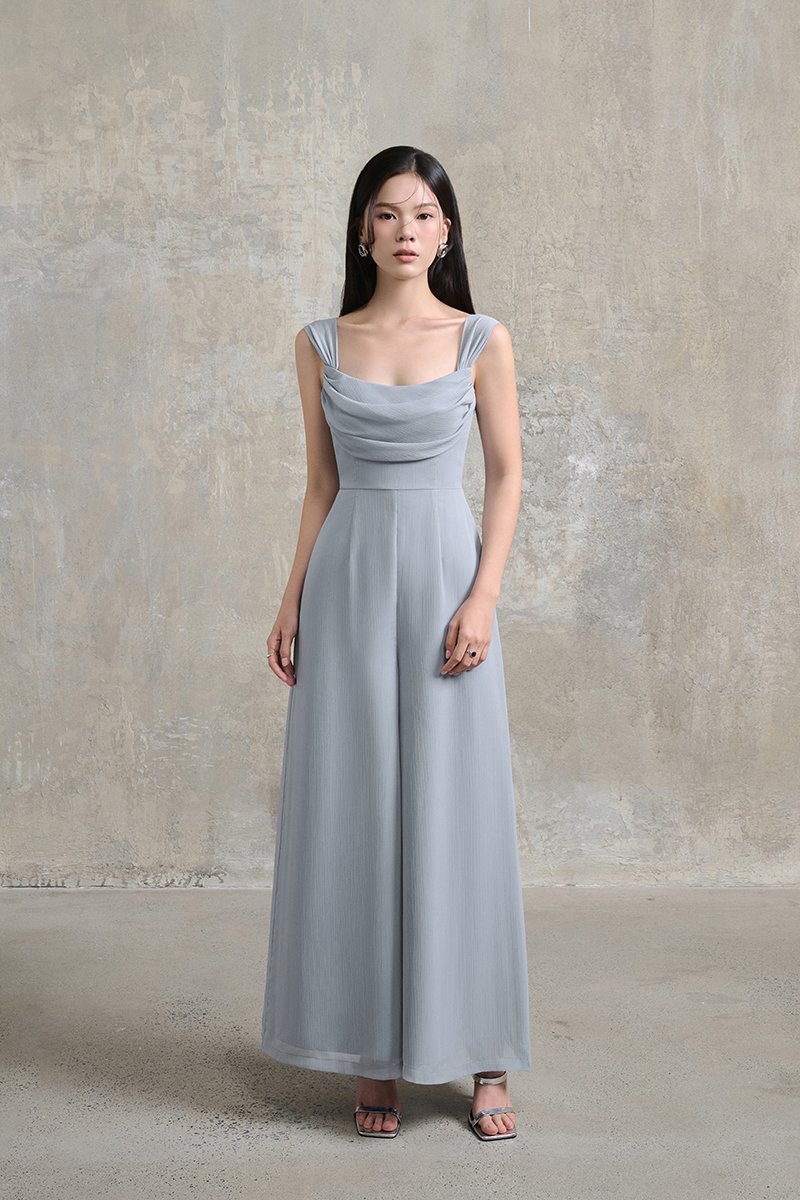 Arelli Cowl Jumpsuit in Serenity Blue