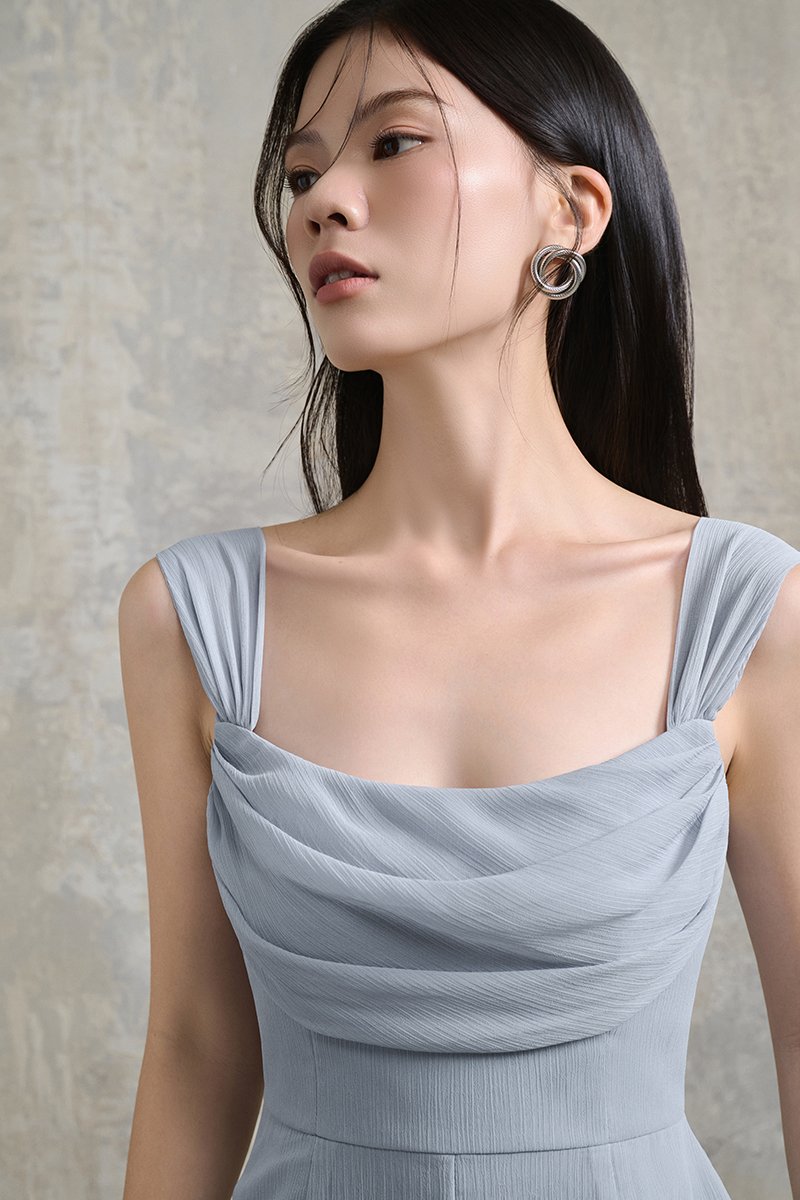 Arelli Cowl Jumpsuit in Serenity Blue