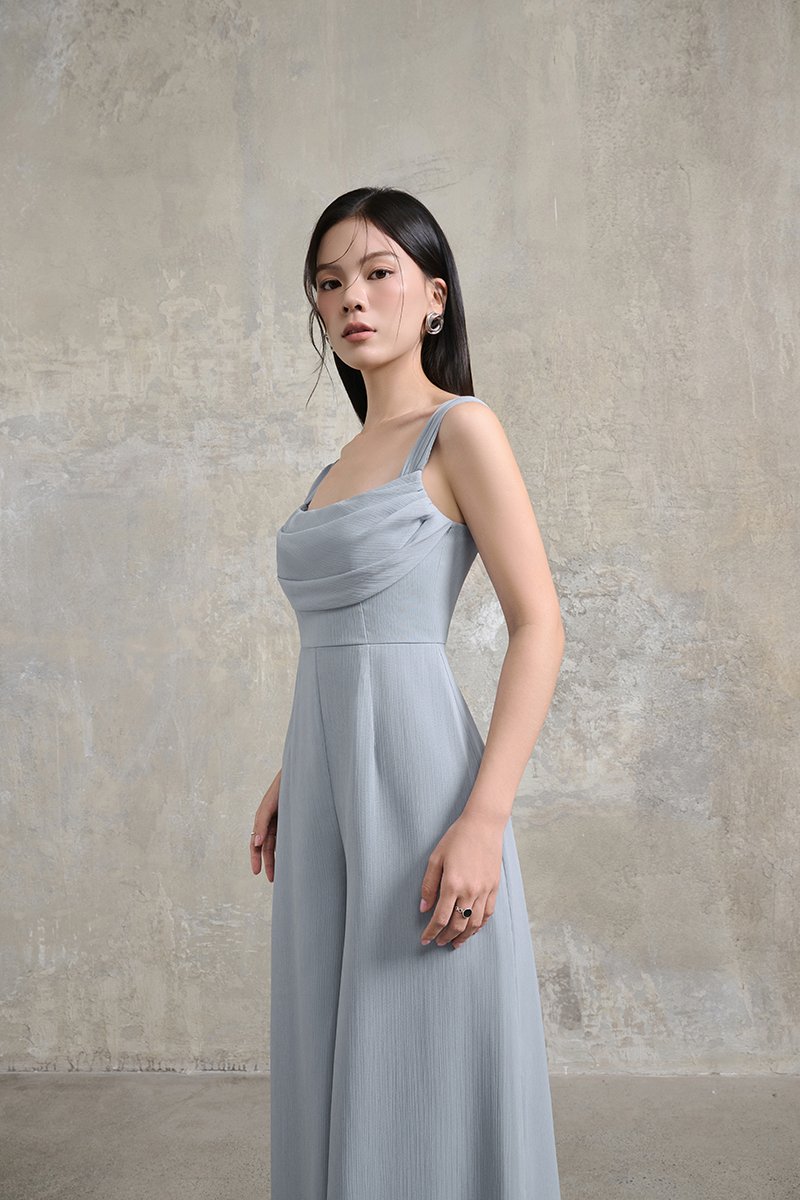 Arelli Cowl Jumpsuit in Serenity Blue