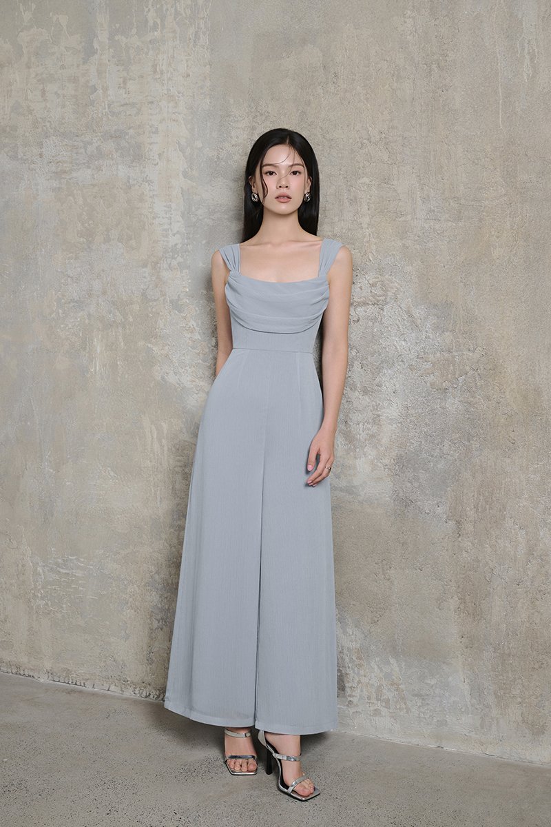 Arelli Cowl Jumpsuit in Serenity Blue