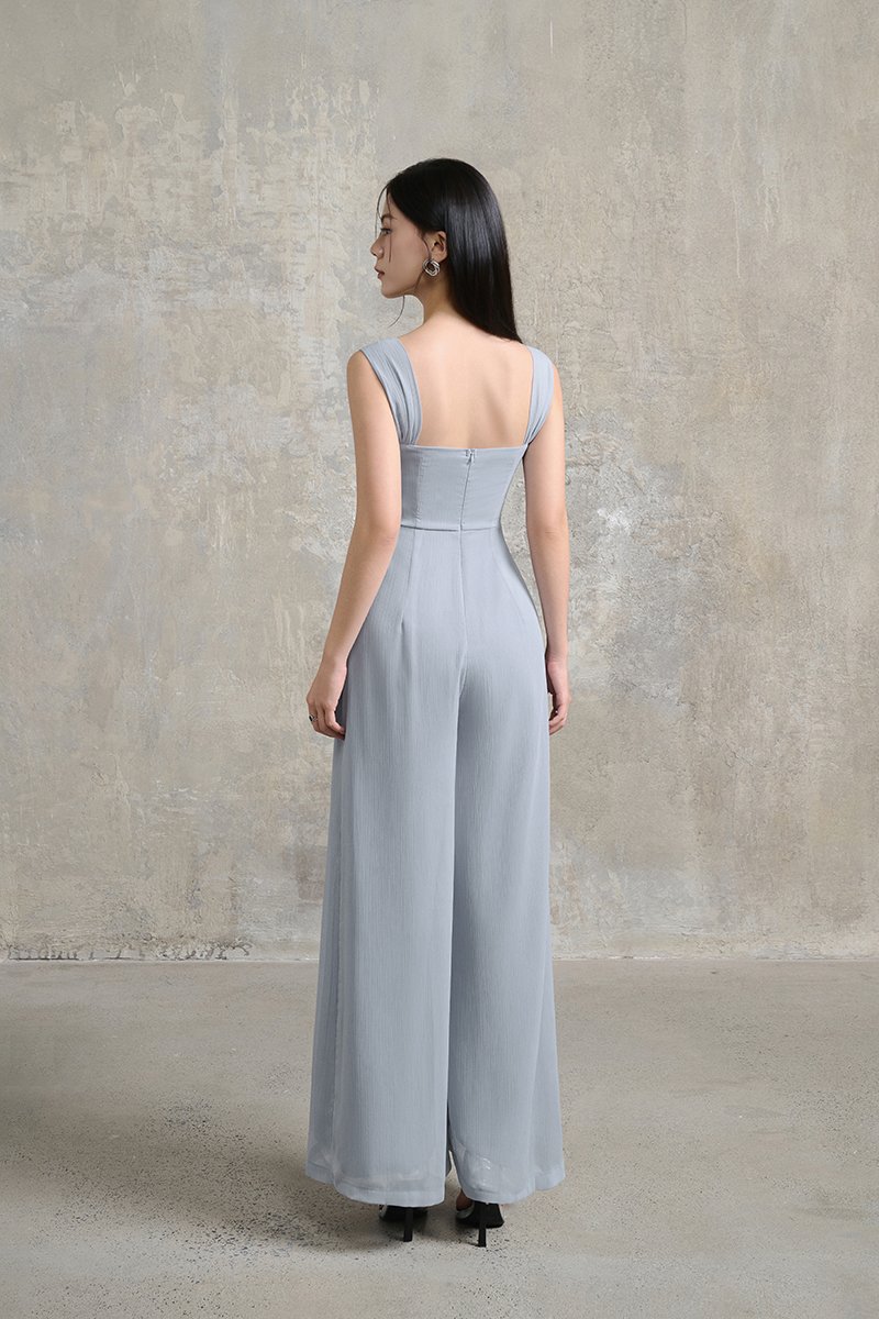 Arelli Cowl Jumpsuit in Serenity Blue