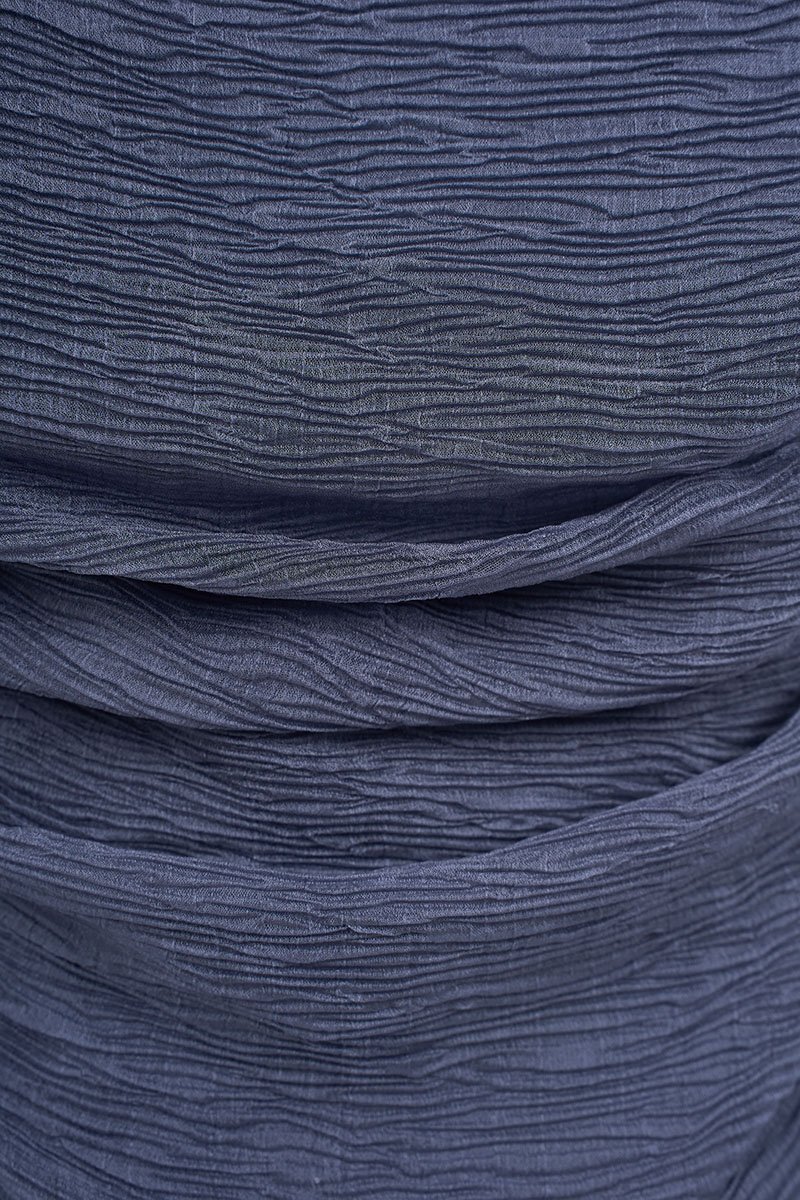 Arwen Draped Sweetheart Top in Smoky Periwinkle