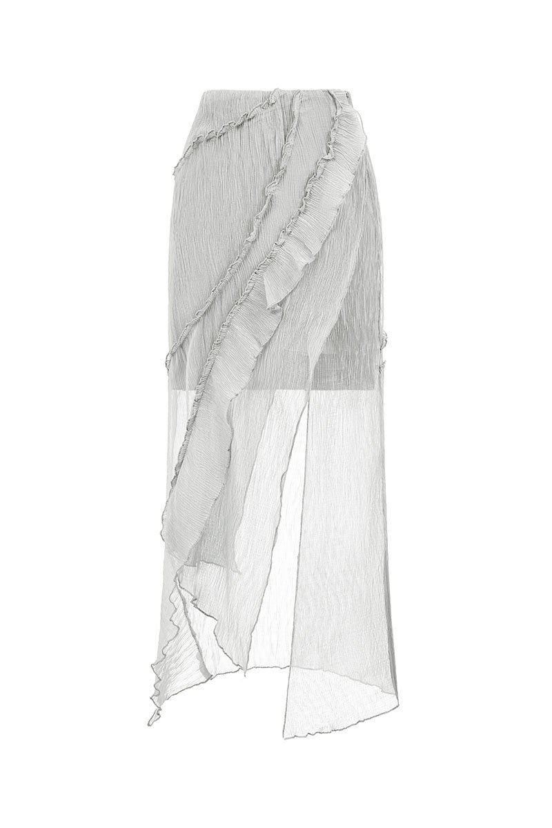 Arwen Panel Midi Skirt in Dove Grey