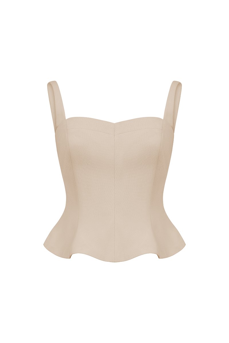 Celeste Padded Sweetheart Top in Light Bisque