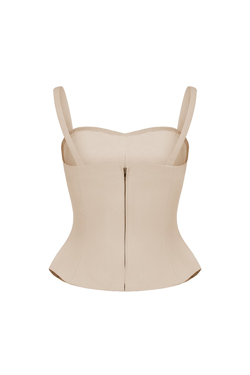 Celeste Padded Sweetheart Top in Light Bisque