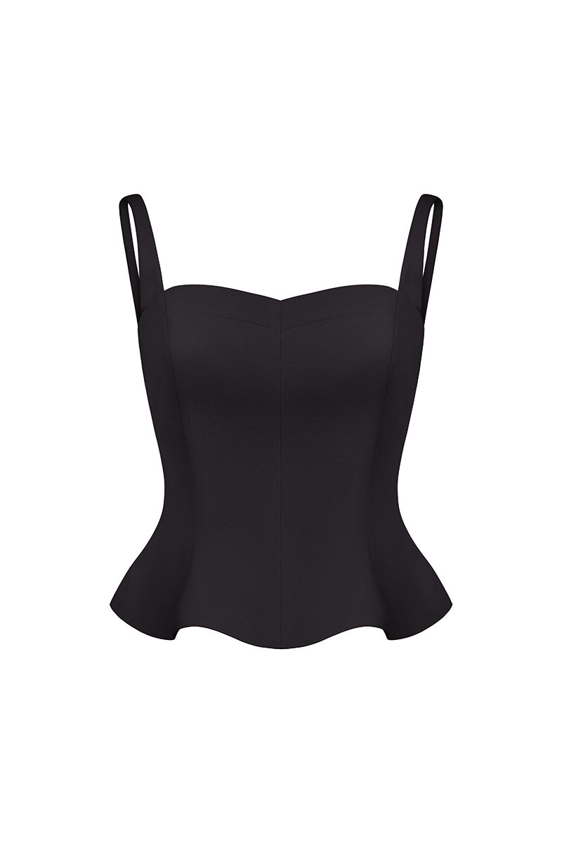 Celeste Padded Sweetheart Top in Classic Black