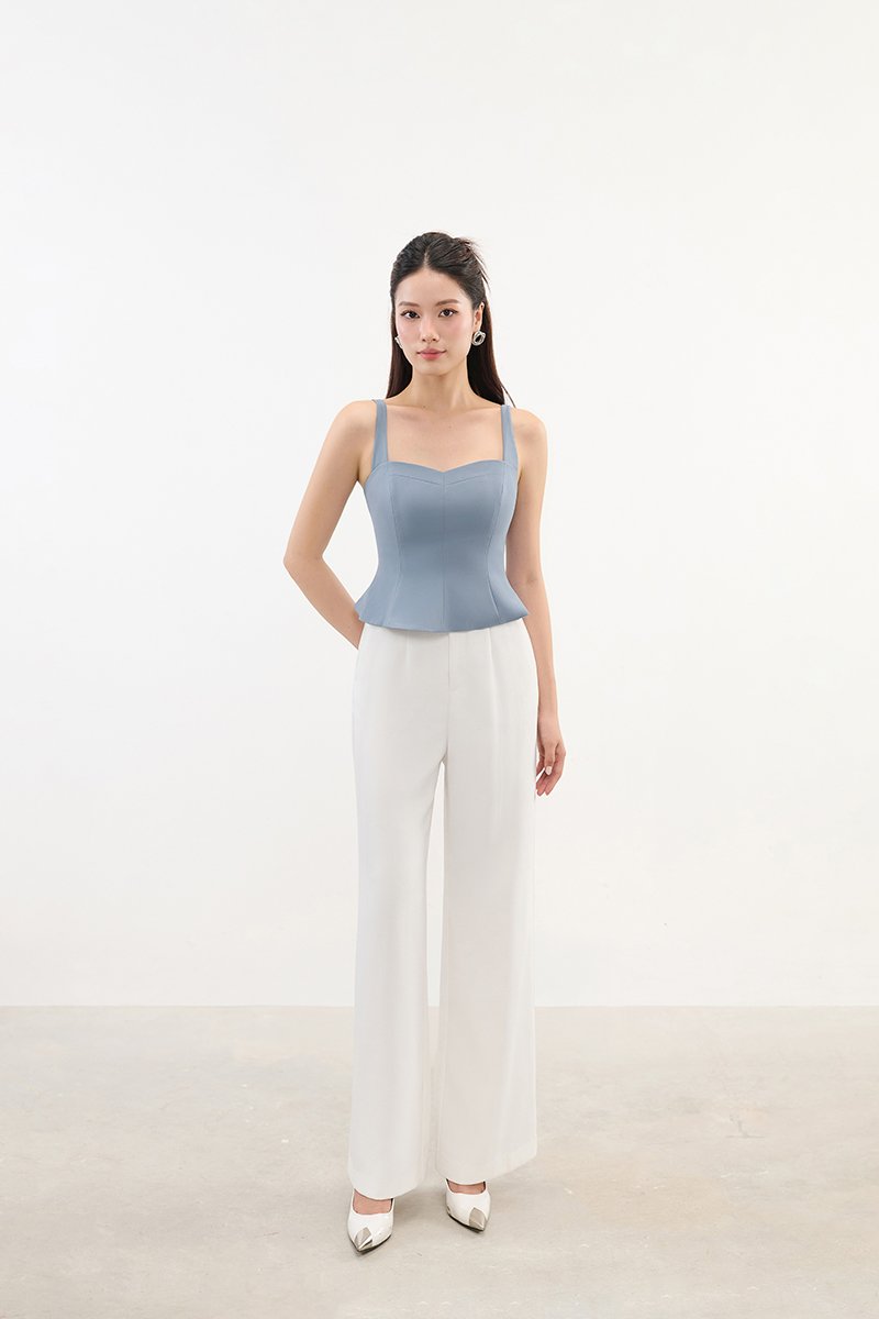Celeste Padded Sweetheart Top in Cerulean Blue