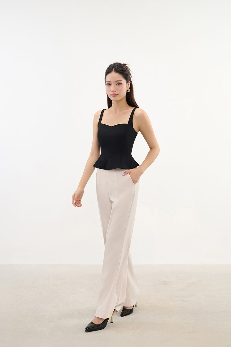 Celeste Padded Sweetheart Top in Classic Black