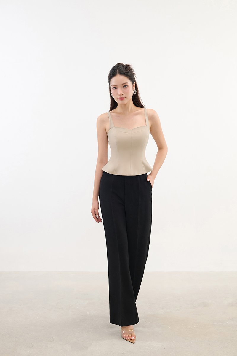 Celeste Padded Sweetheart Top in Light Bisque