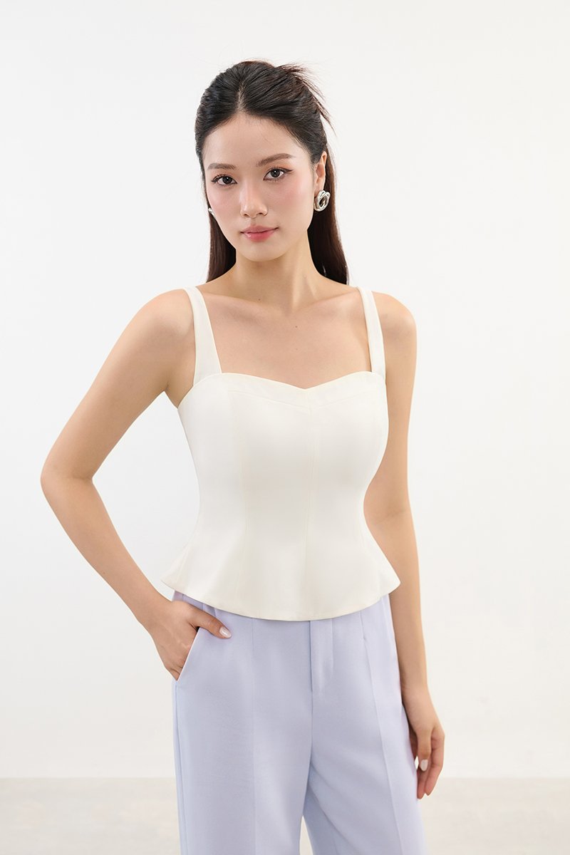 Celeste Padded Sweetheart Top in Iconic White