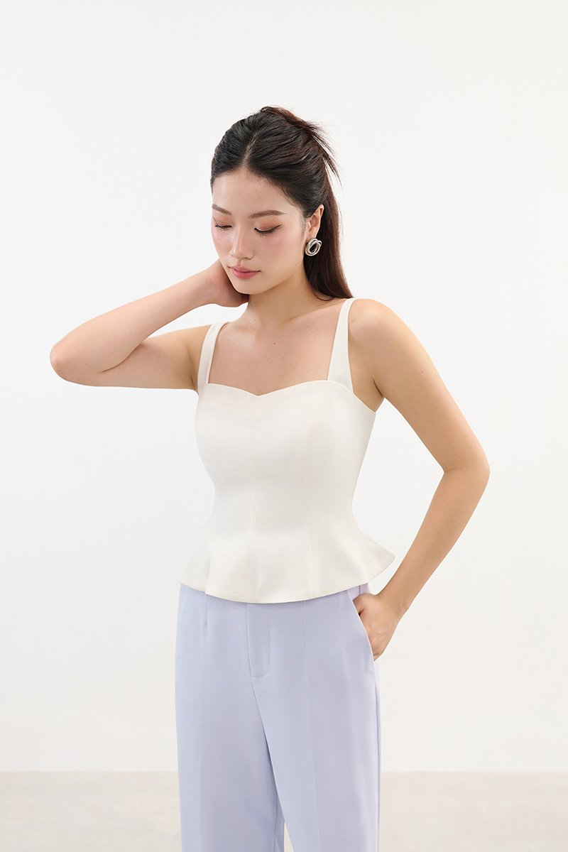 Celeste Padded Sweetheart Top in Iconic White