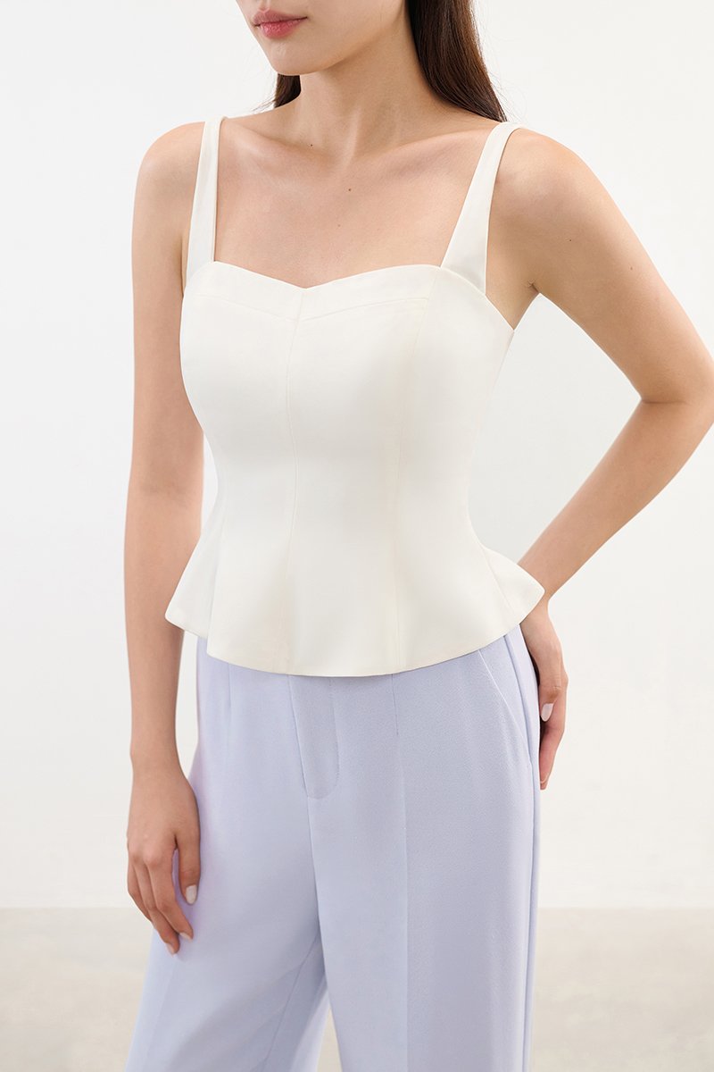Celeste Padded Sweetheart Top in Iconic White