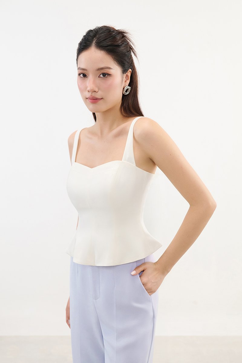 Celeste Padded Sweetheart Top in Iconic White