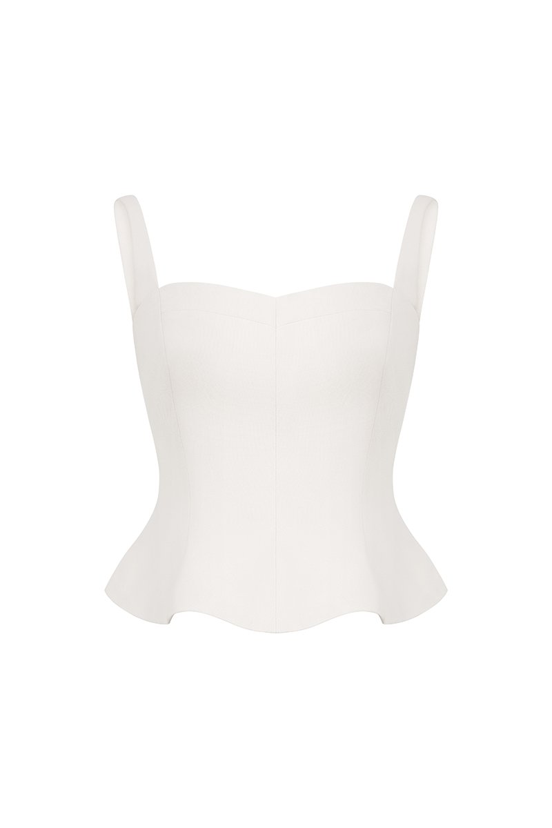 Celeste Padded Sweetheart Top in Iconic White