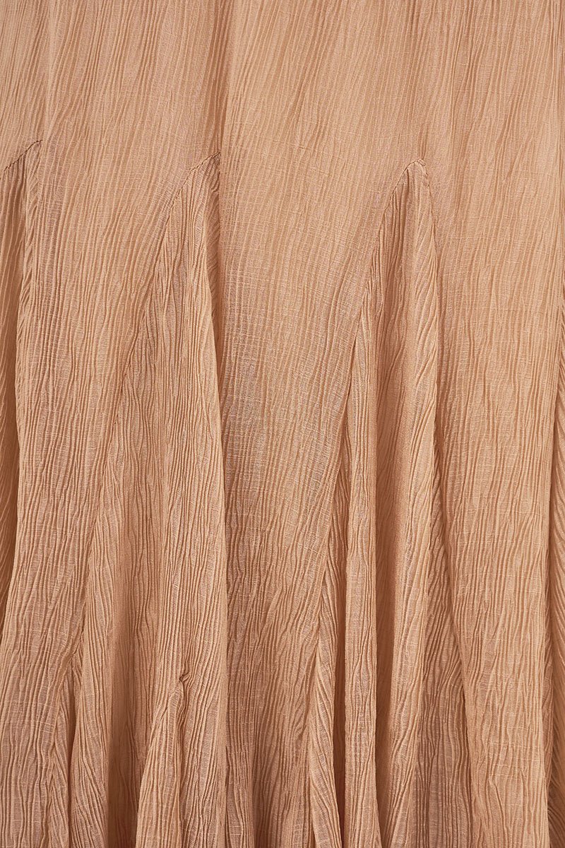 Celia Gusset Midi Skirt in Apricot Bronze