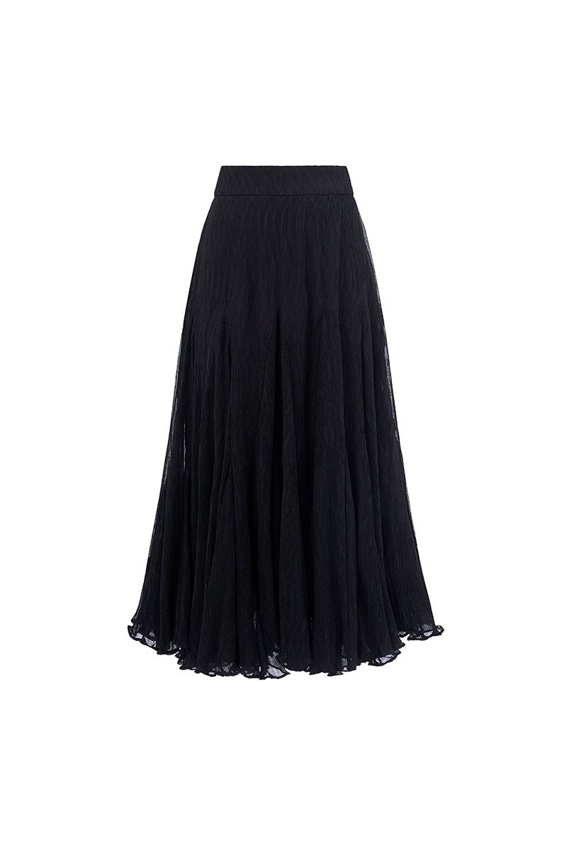 Celia Gusset Midi Skirt in Classic Black