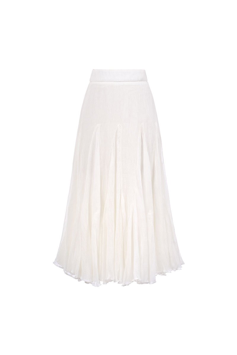 Celia Gusset Midi Skirt in Iconic White