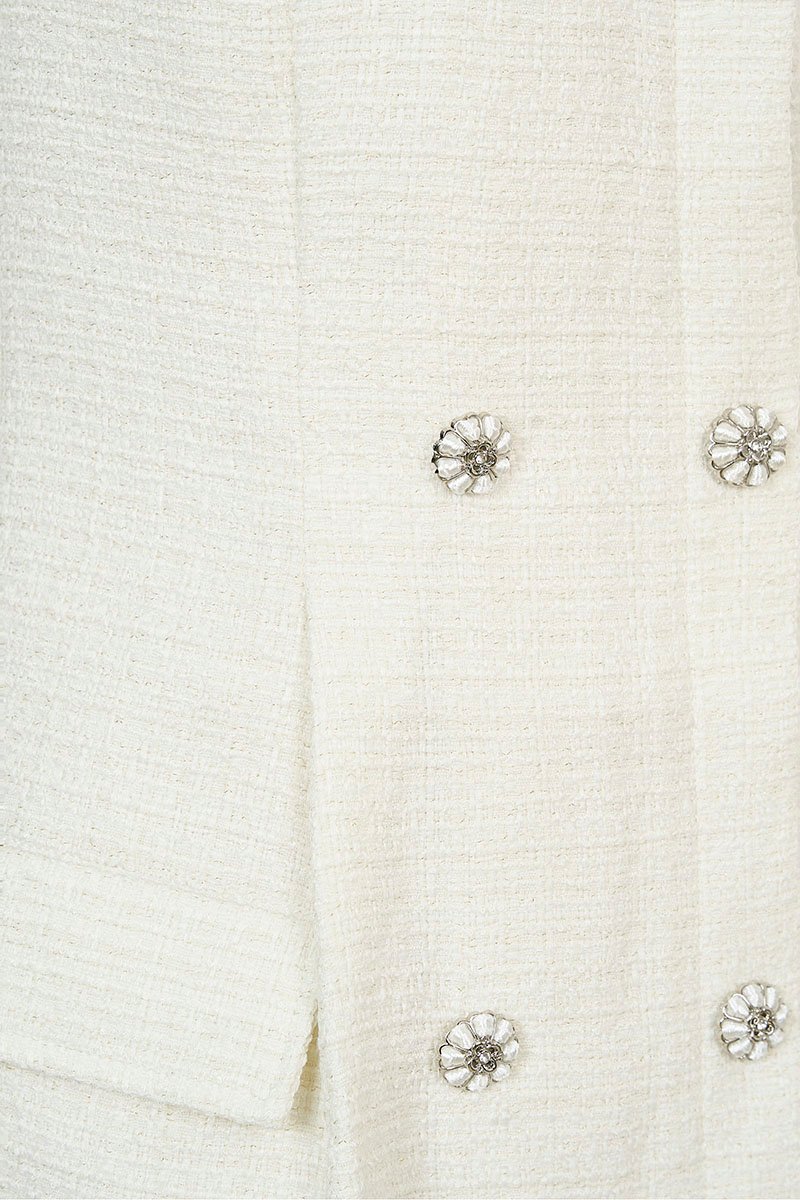 Chaerin Off Shoulder Mini Dress in Ivory