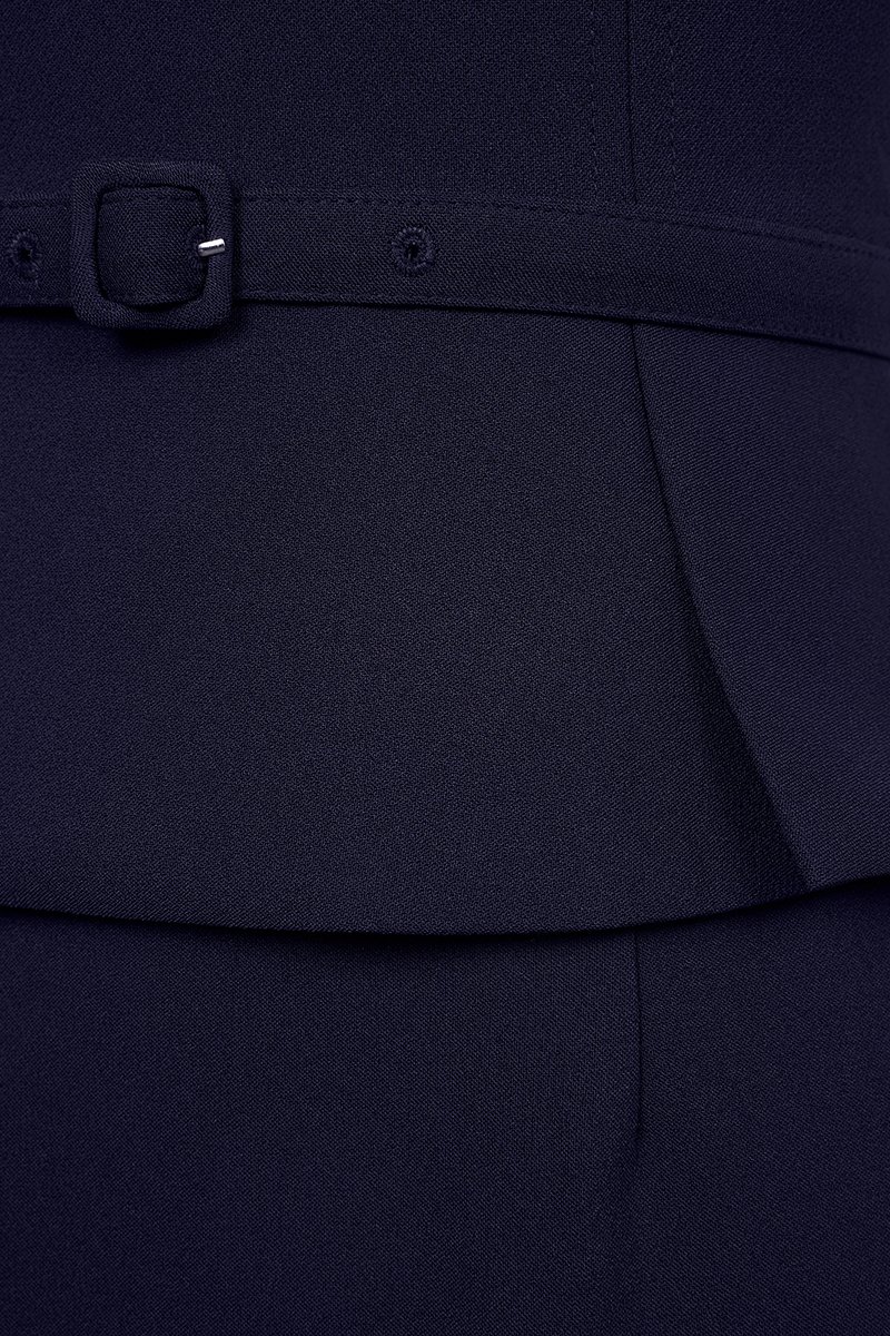 Ellis Peplum Pencil Dress in Navy Blue