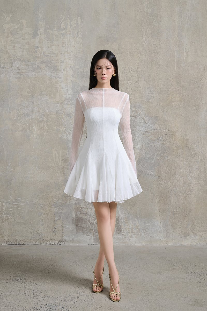 Ingrid Gusset Mini Dress with Padded Inner Dress in Iconic White