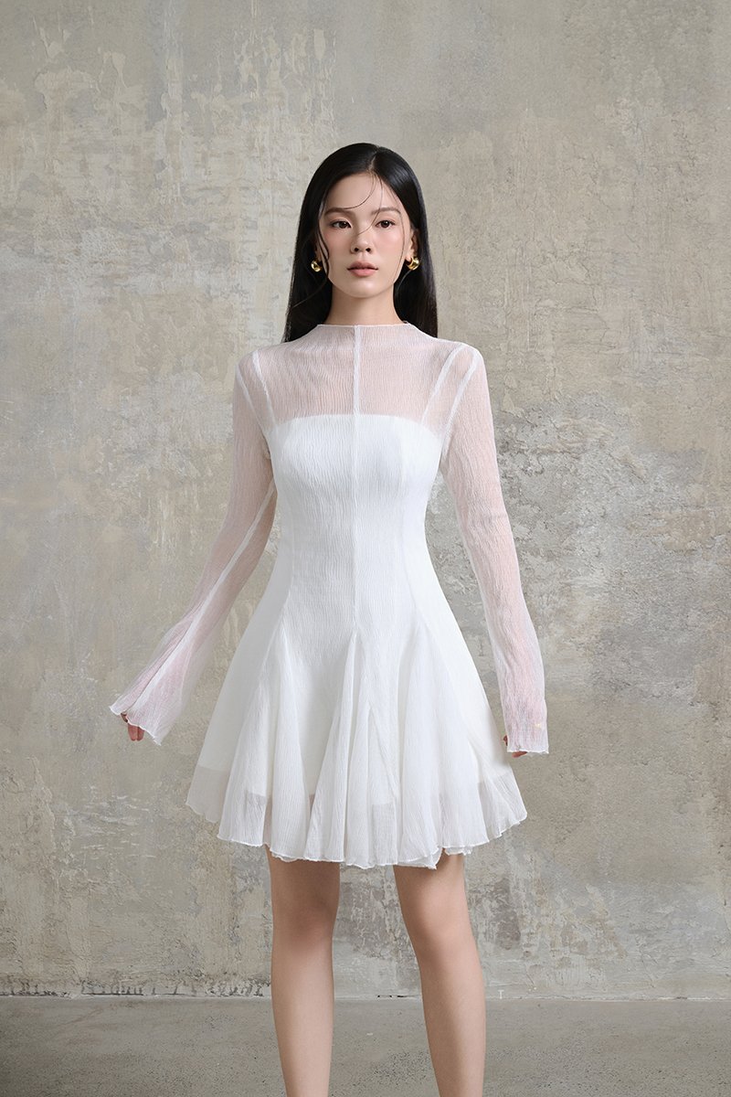 Ingrid Gusset Mini Dress with Padded Inner Dress in Iconic White