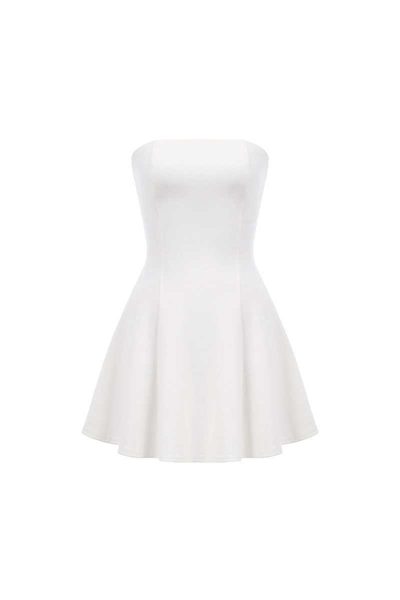 Ingrid Gusset Mini Dress with Padded Inner Dress in Iconic White