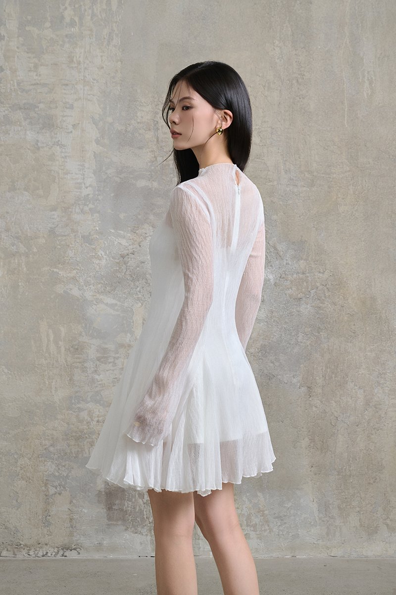 Ingrid Gusset Mini Dress with Padded Inner Dress in Iconic White