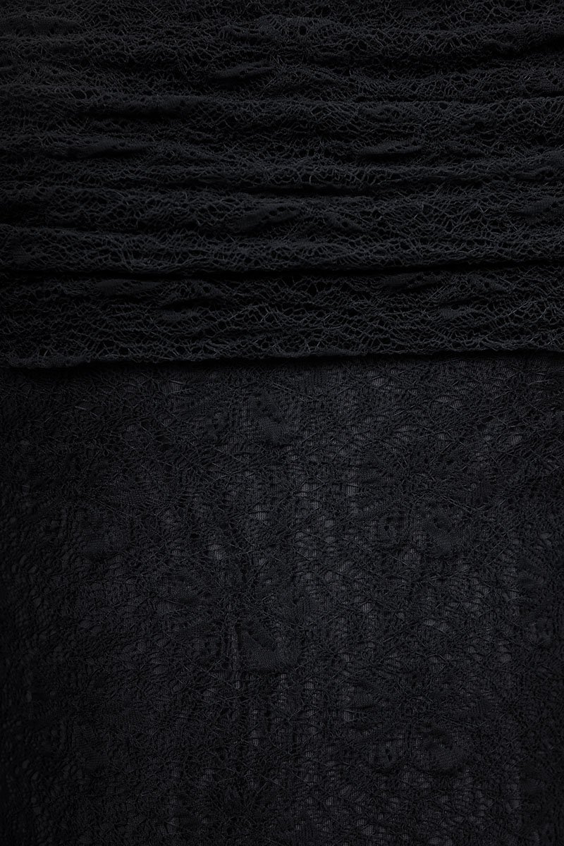 Maia Padded Off Shoulder Maxi Dress in Classic Black