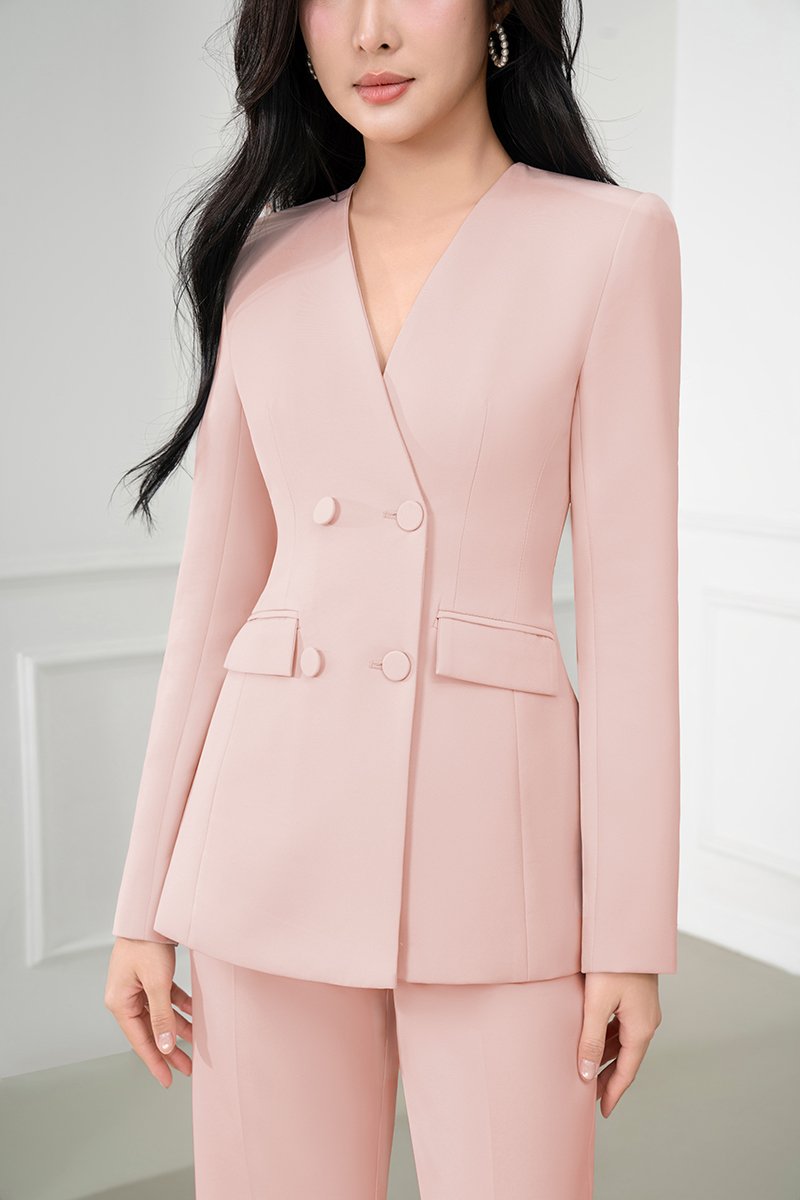 Miyeon Tailored Blazer in Nude Pink