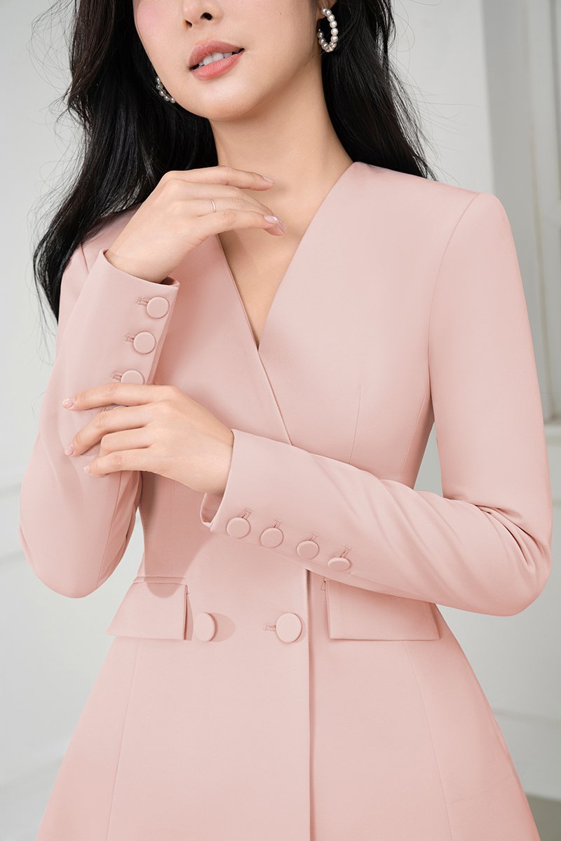 Miyeon Tailored Blazer in Nude Pink