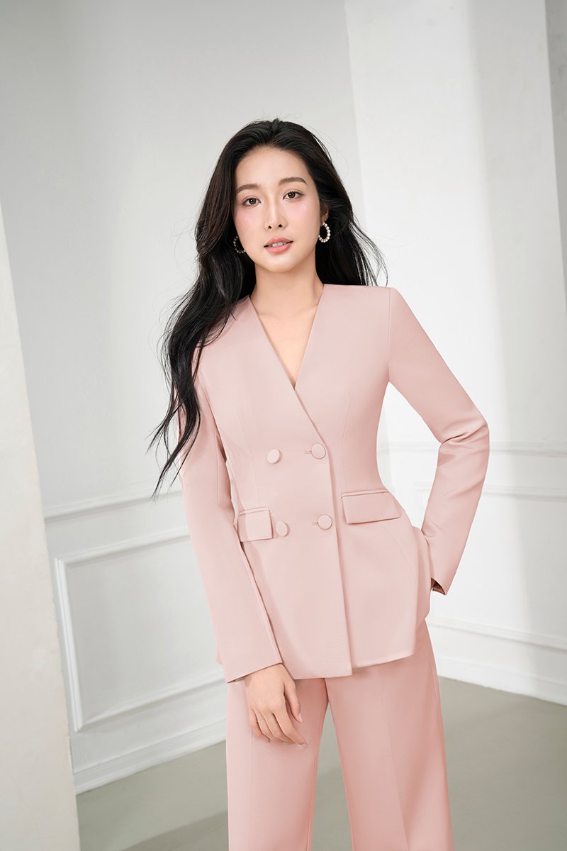 Miyeon Tailored Blazer in Nude Pink