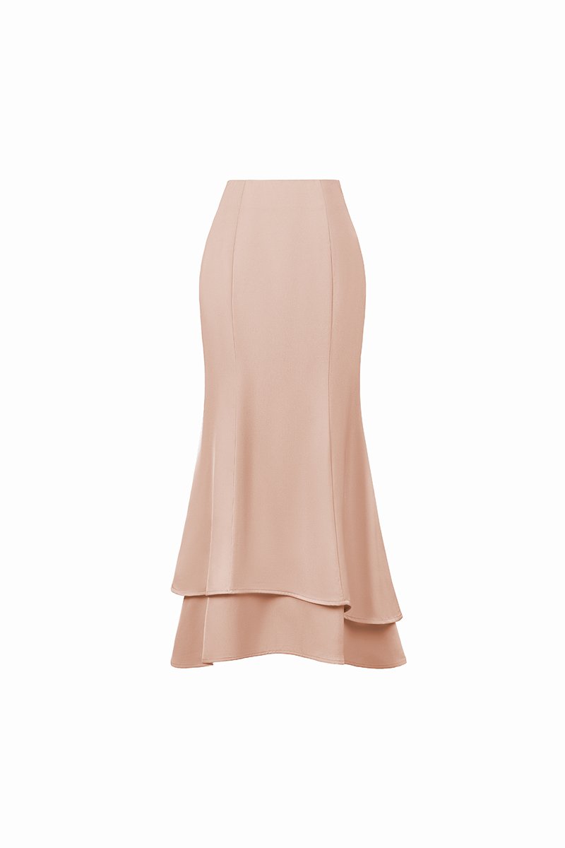 Suhye Mermaid Skirt in Nude Pink