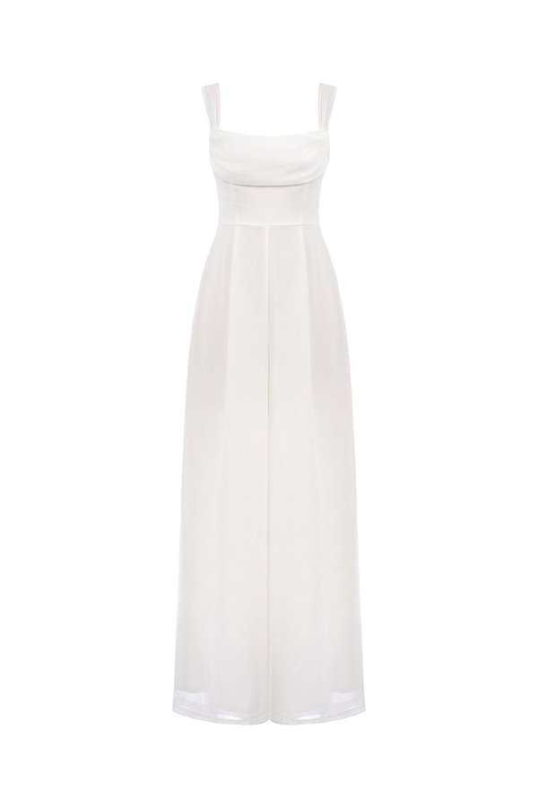 Arelli Cowl Jumpsuit in Iconic White