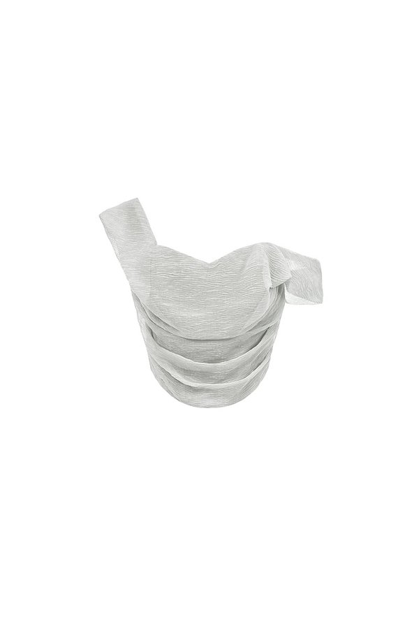 Arwen Draped Sweetheart Top in Dove Grey