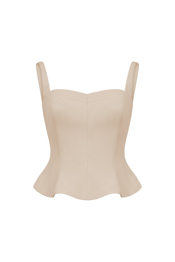 Celeste Padded Sweetheart Top in Light Bisque