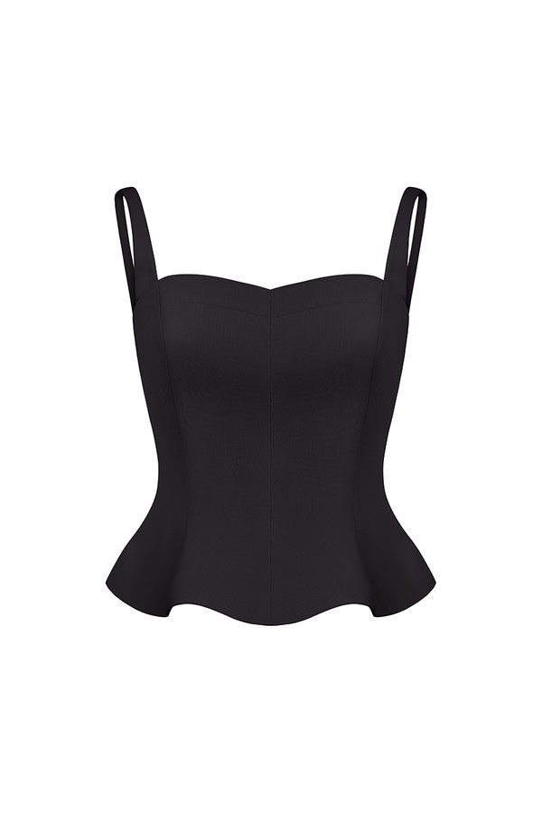 Celeste Padded Sweetheart Top in Classic Black