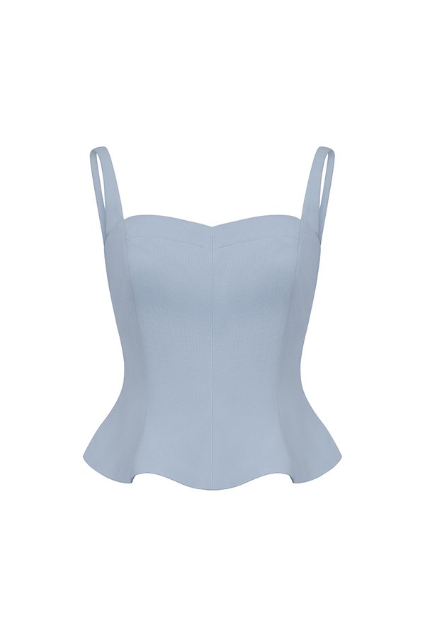 Celeste Padded Sweetheart Top in Cerulean Blue