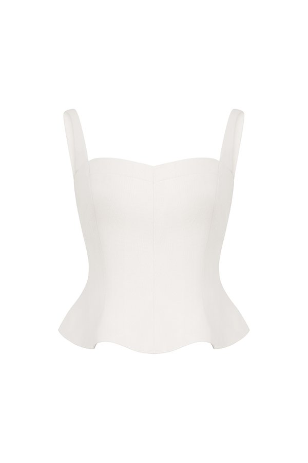 Celeste Padded Sweetheart Top in Iconic White