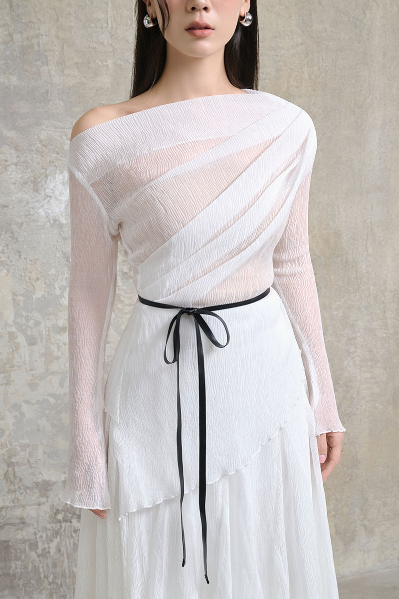 Asymmetrical Pleated Top