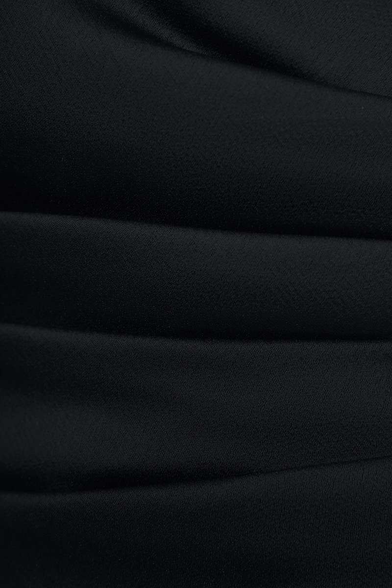 Dakota Padded Toga Ruched Top in Classic Black