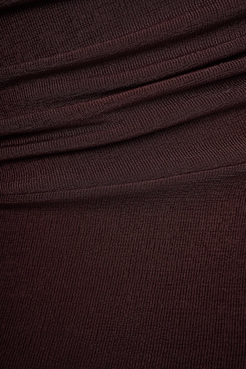 Alexa Drape Knit Top in Chestnut