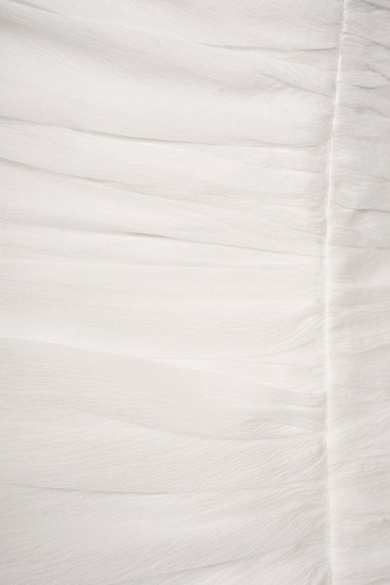 Blythe Padded Asymmetrical Structured Top in Iconic White