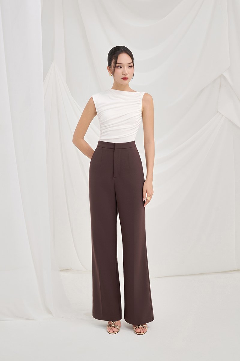 Brooklyn Straight Pants in Saddle Brown