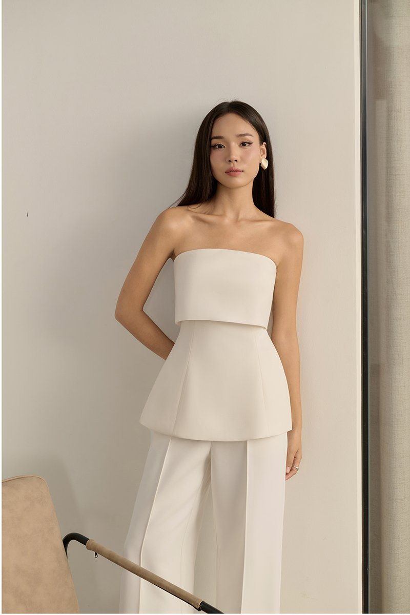 Callione Padded Tube Top in Iconic White